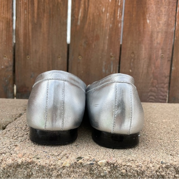 SEBASTINO Vintage Women’s Leather Silver Beaded Flat Loafer Shoe Size 7N - Picture 6 of 12